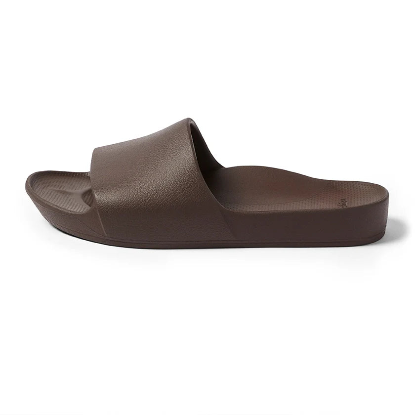 Arch Support Slides - Classic - Brown - Fresh Slip On Sandals