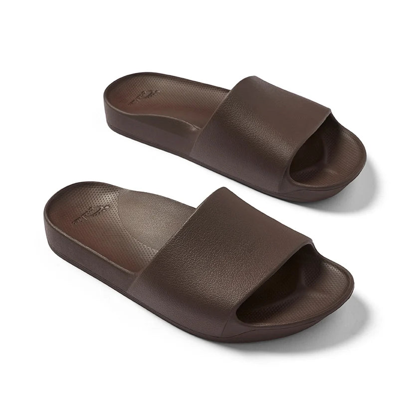 Arch Support Slides - Classic - Brown - Fresh Slip On Sandals