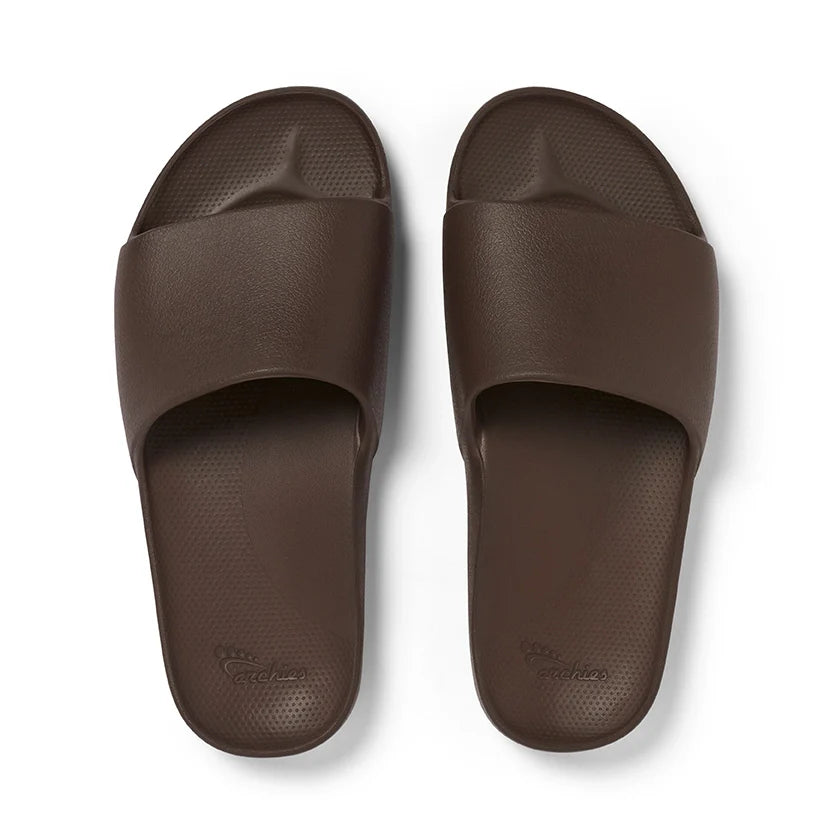 Arch Support Slides - Classic - Brown - Fresh Slip On Sandals
