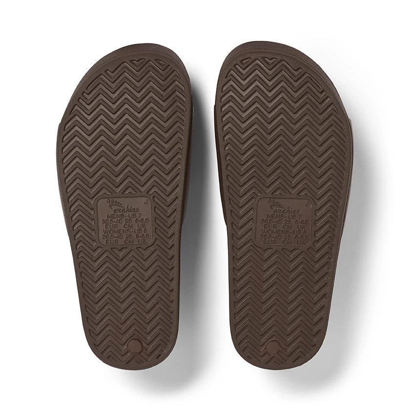 Arch Support Slides - Classic - Brown - Fresh Slip On Sandals