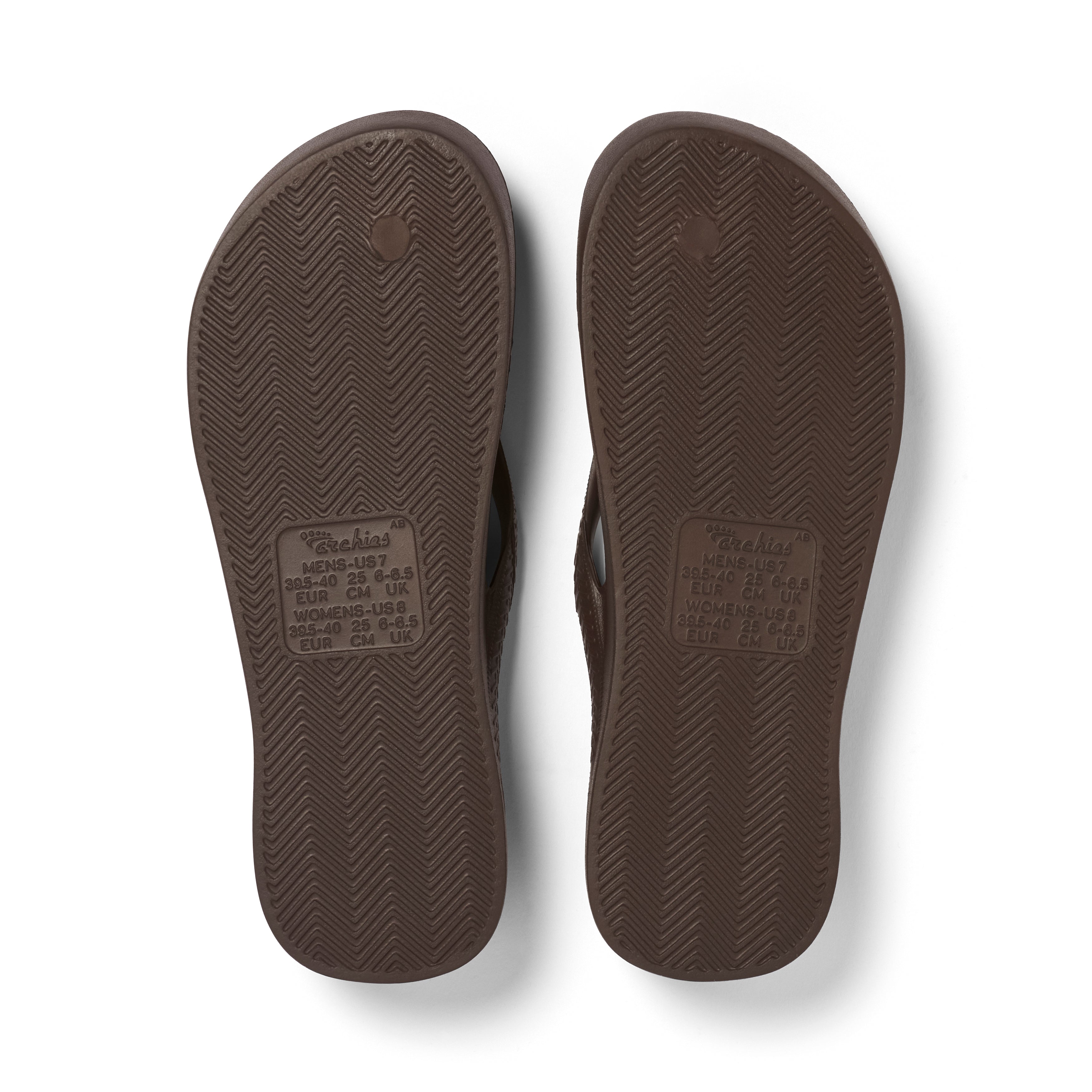Arch Support Flip Flops - Classic - Brown - Easy Wear Contour Sandals