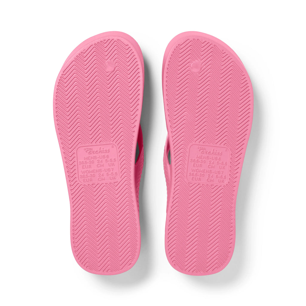 Arch Support Flip Flops - Classic - Hot Pink - Cushioned Travel Sandals