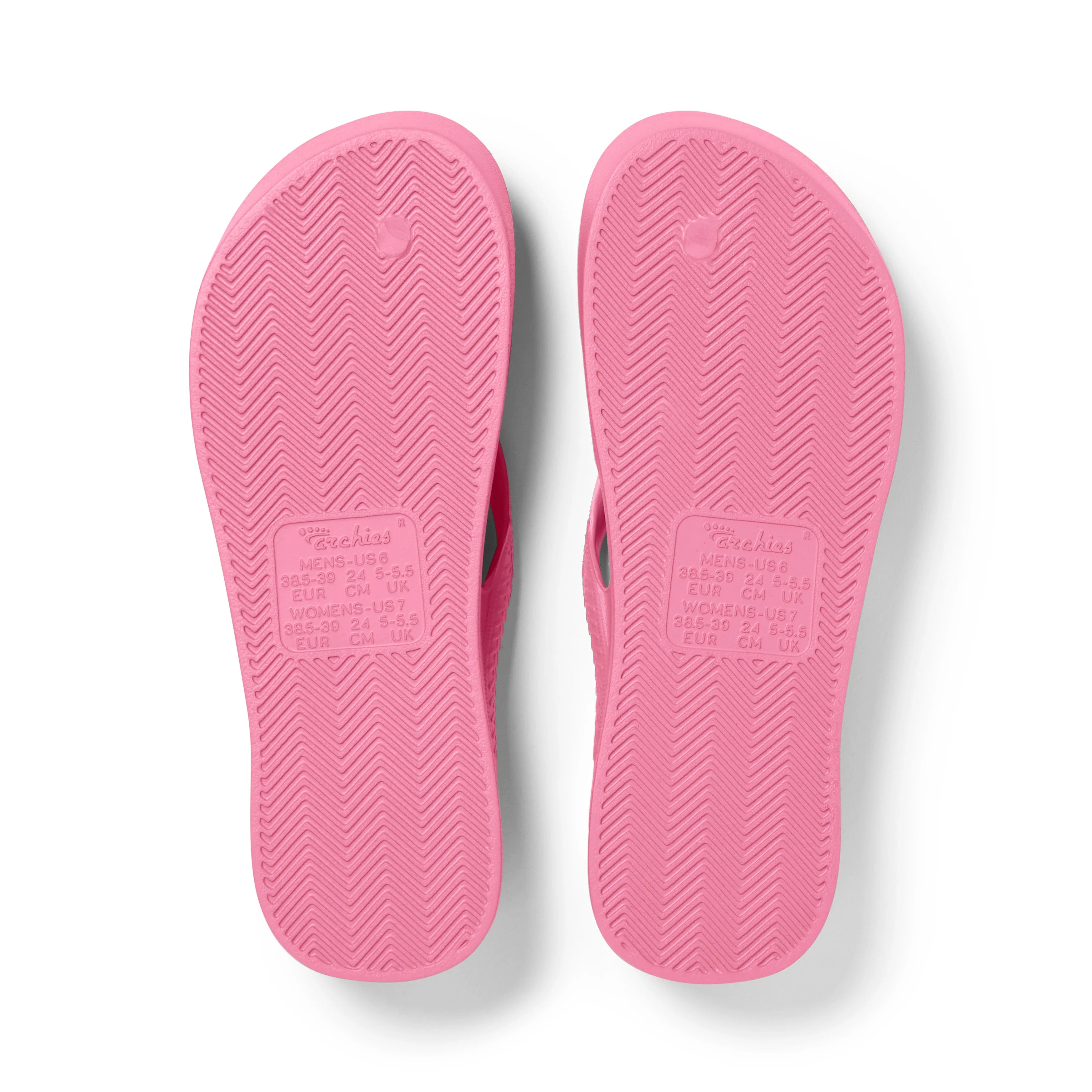Arch Support Flip Flops - Classic - Hot Pink - Cushioned Travel Sandals
