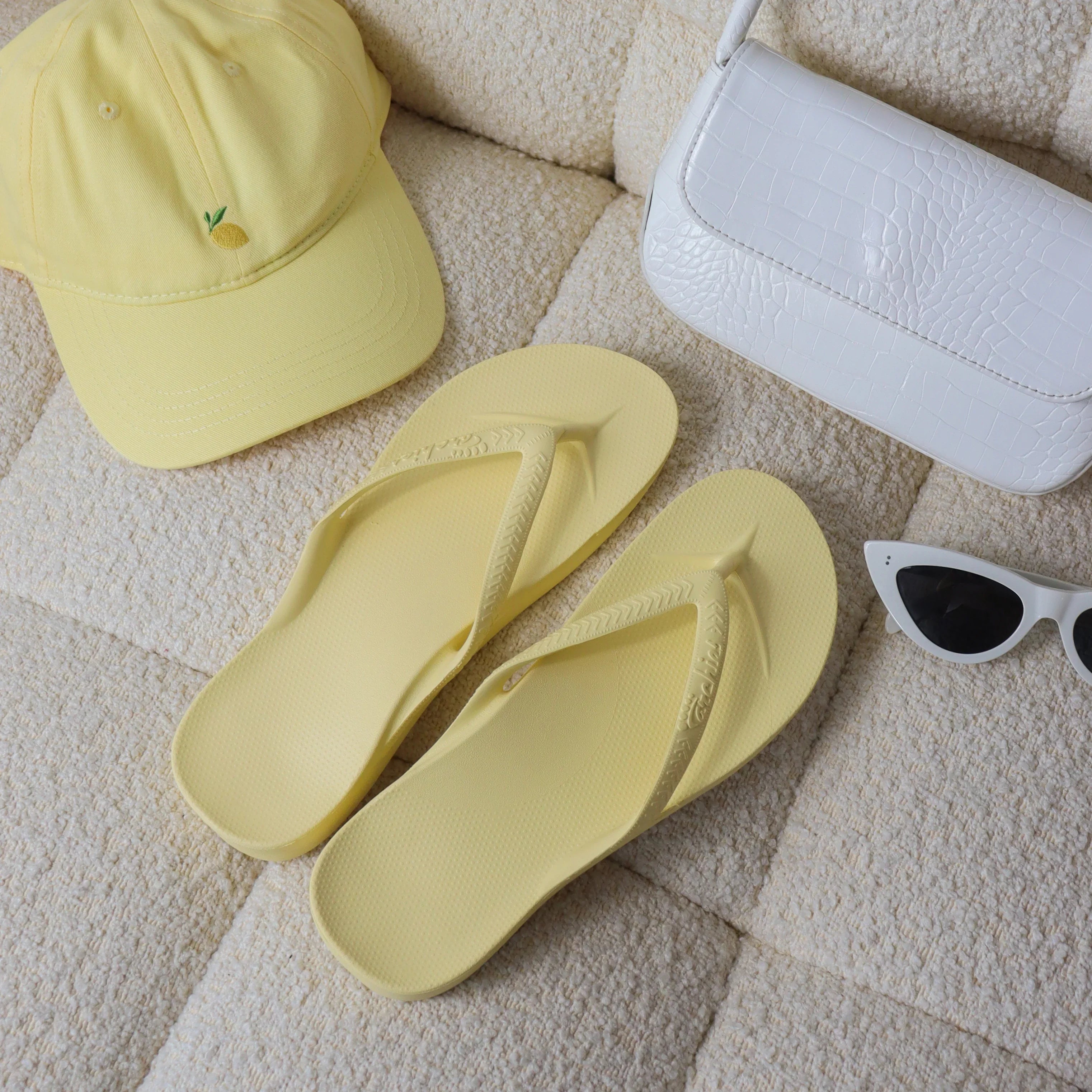 Arch Support Flip Flops - Classic - Lemon - Comfort Fit Support Slides