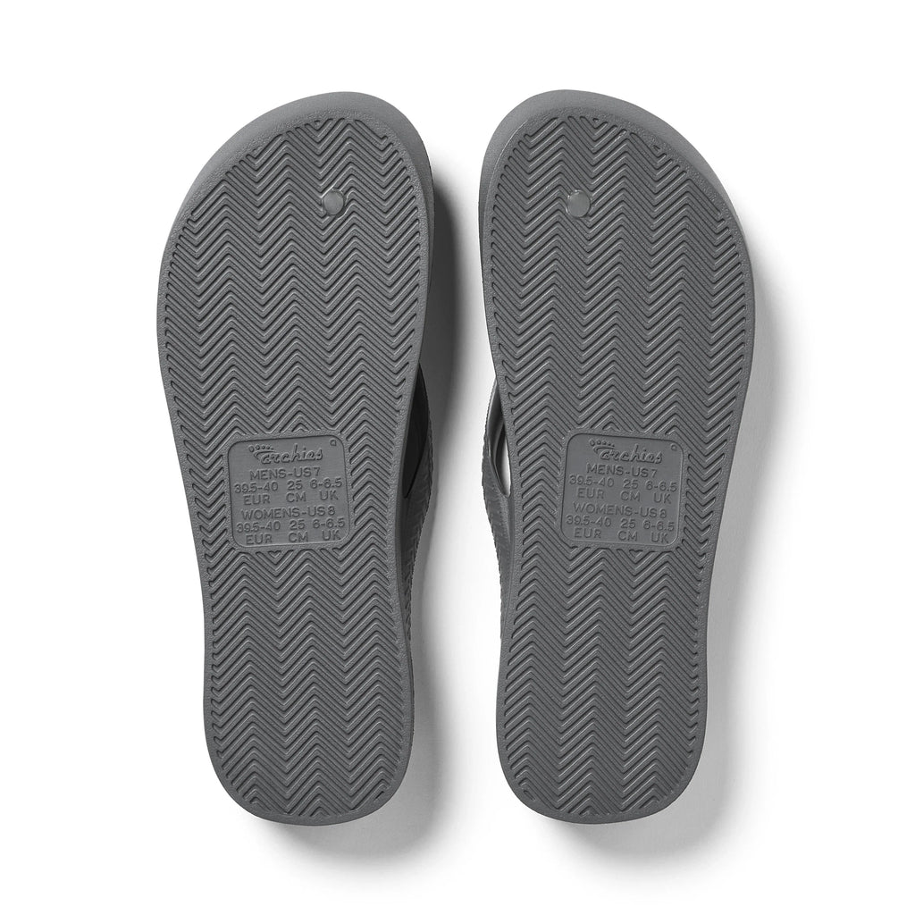 Arch Support Flip Flops - Classic - Charcoal - Summer Easy Fit Slides