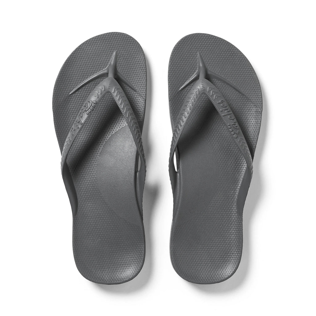 Arch Support Flip Flops - Classic - Charcoal - Summer Easy Fit Slides