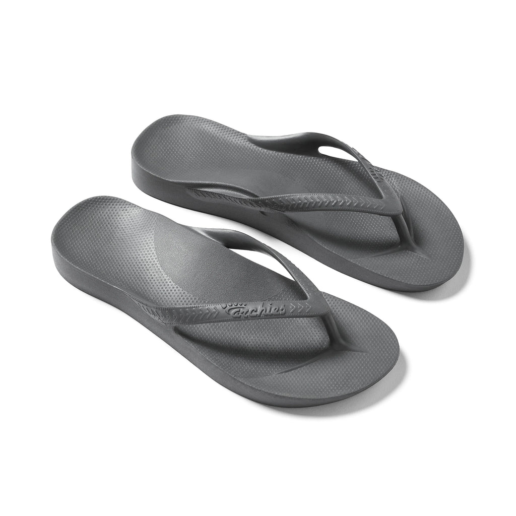 Arch Support Flip Flops - Classic - Charcoal - Summer Easy Fit Slides