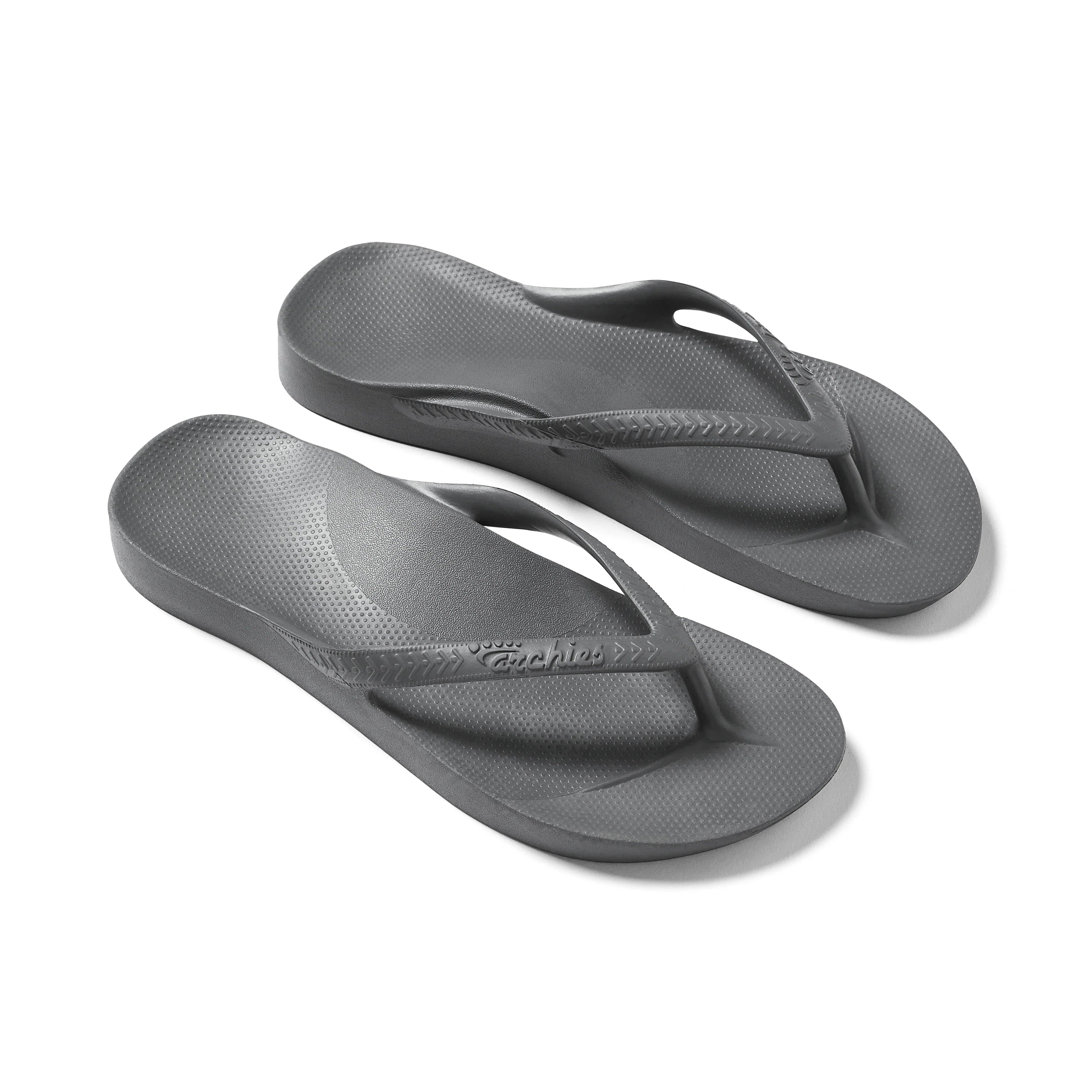Arch Support Flip Flops - Classic - Charcoal - Summer Easy Fit Slides