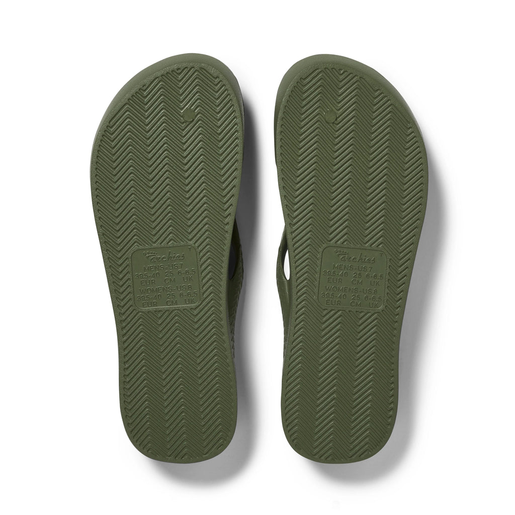 Arch Support Flip Flops - Classic - Olive - Soft Step Casual Sandals