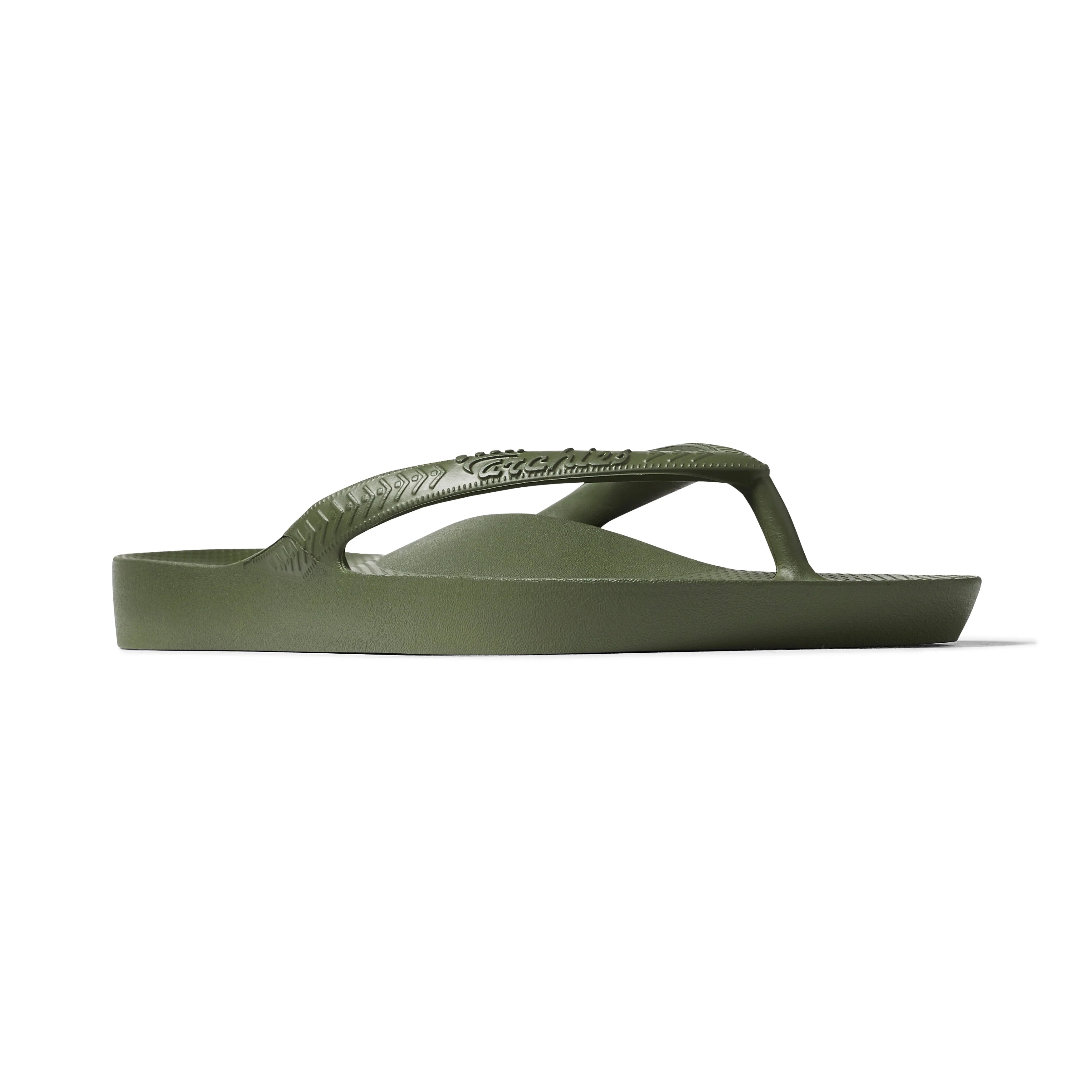 Arch Support Flip Flops - Classic - Olive - Soft Step Casual Sandals