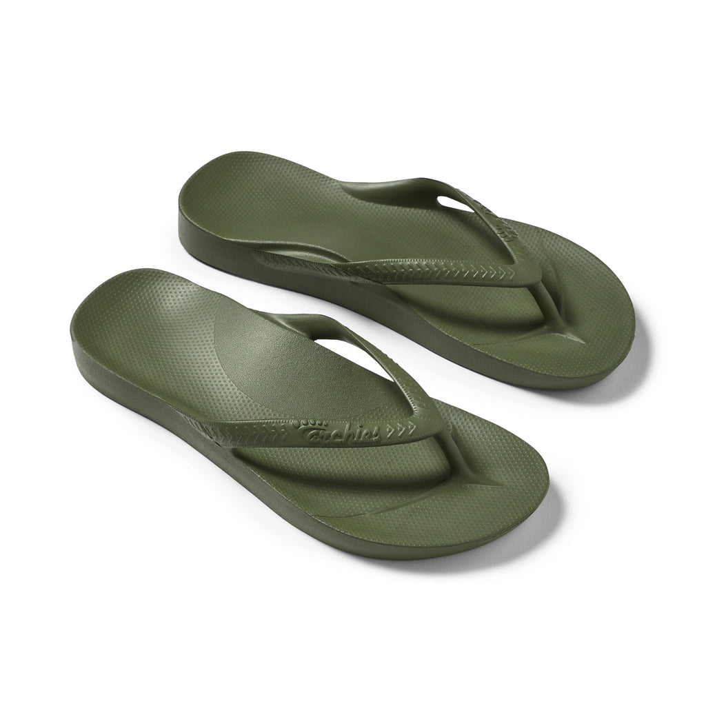 Arch Support Flip Flops - Classic - Olive - Soft Step Casual Sandals