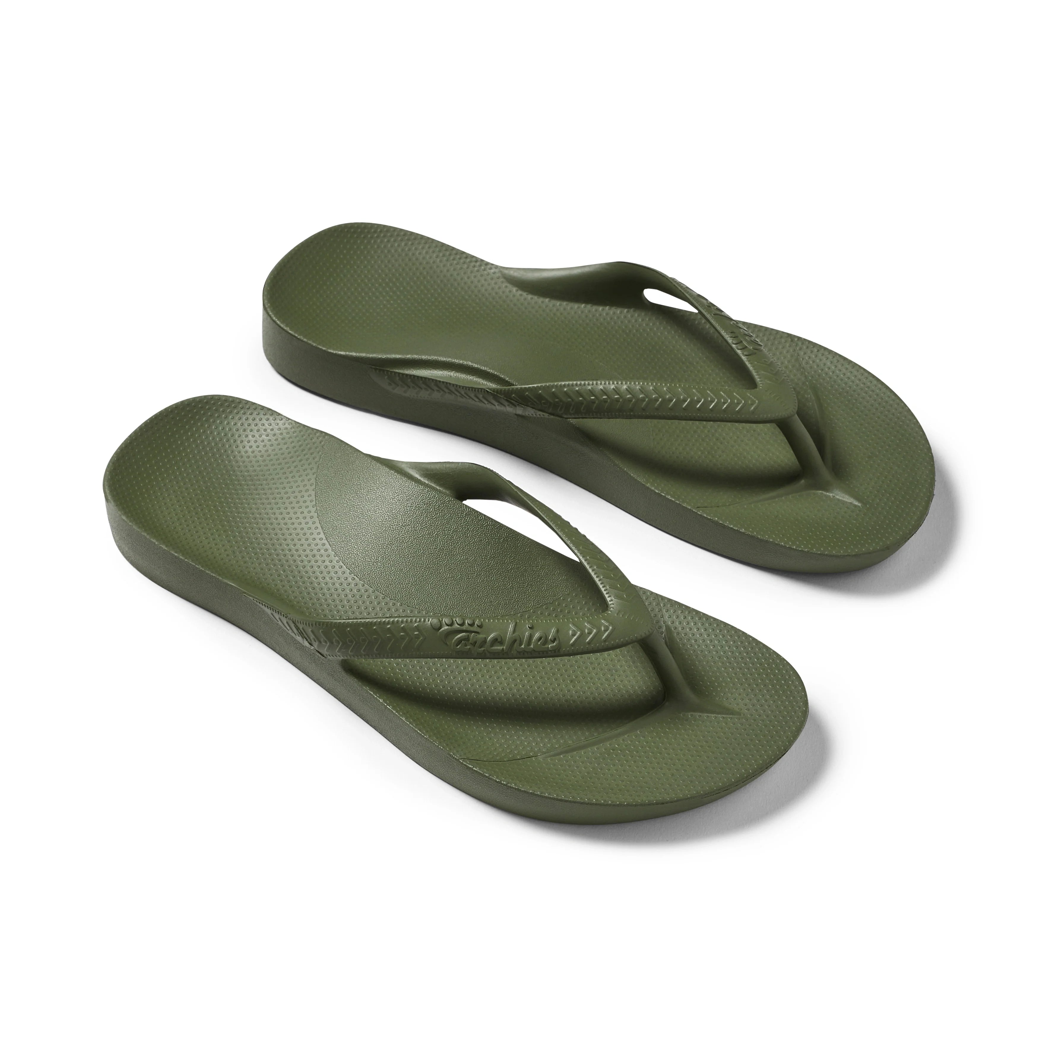 Arch Support Flip Flops - Classic - Olive - Soft Step Casual Sandals