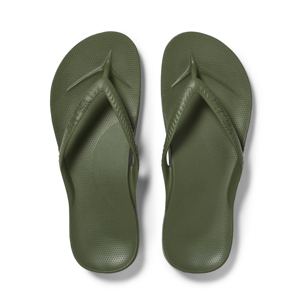 Arch Support Flip Flops - Classic - Olive - Soft Step Casual Sandals