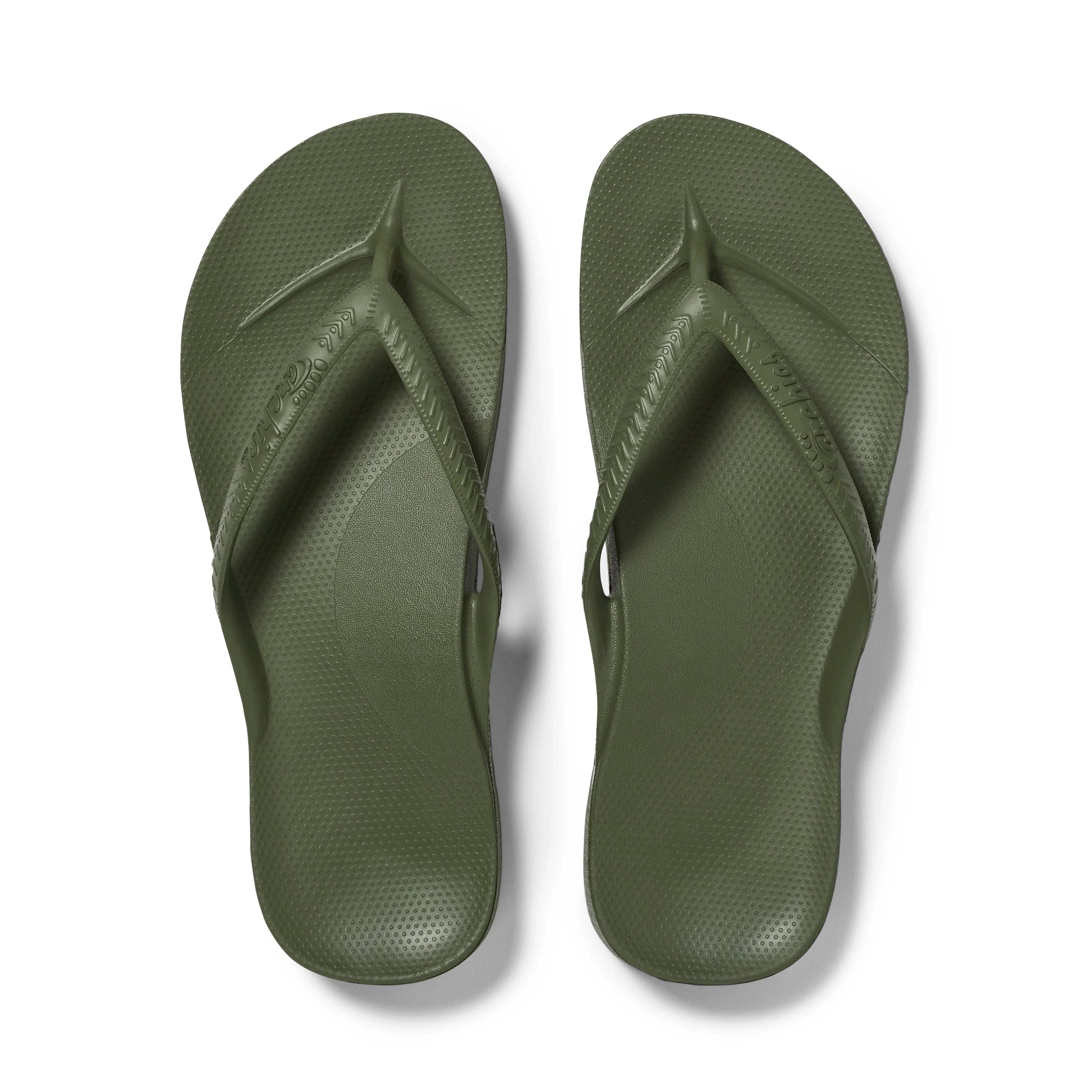 Arch Support Flip Flops - Classic - Olive - Soft Step Casual Sandals