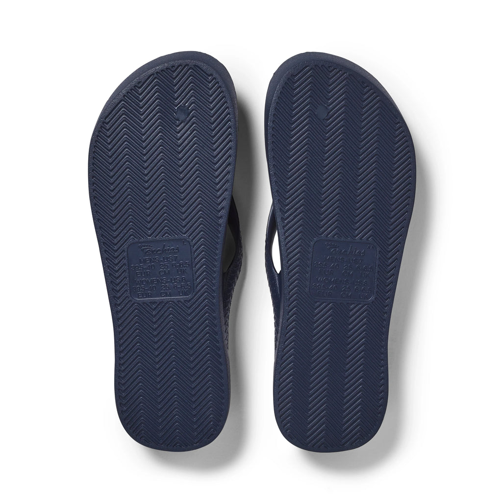 Arch Support Flip Flops - Classic - Navy - Beach Ready Warm Weather Sandals