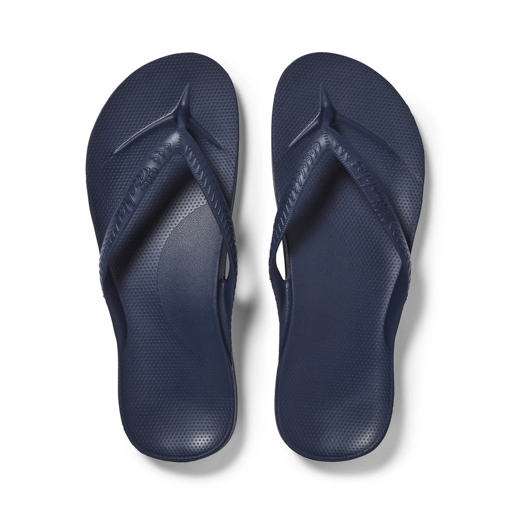 Arch Support Flip Flops - Classic - Navy - Beach Ready Warm Weather Sandals