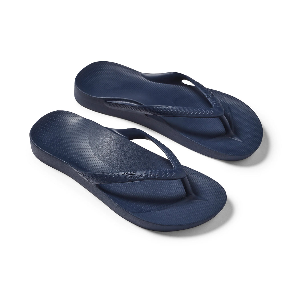 Arch Support Flip Flops - Classic - Navy - Beach Ready Warm Weather Sandals