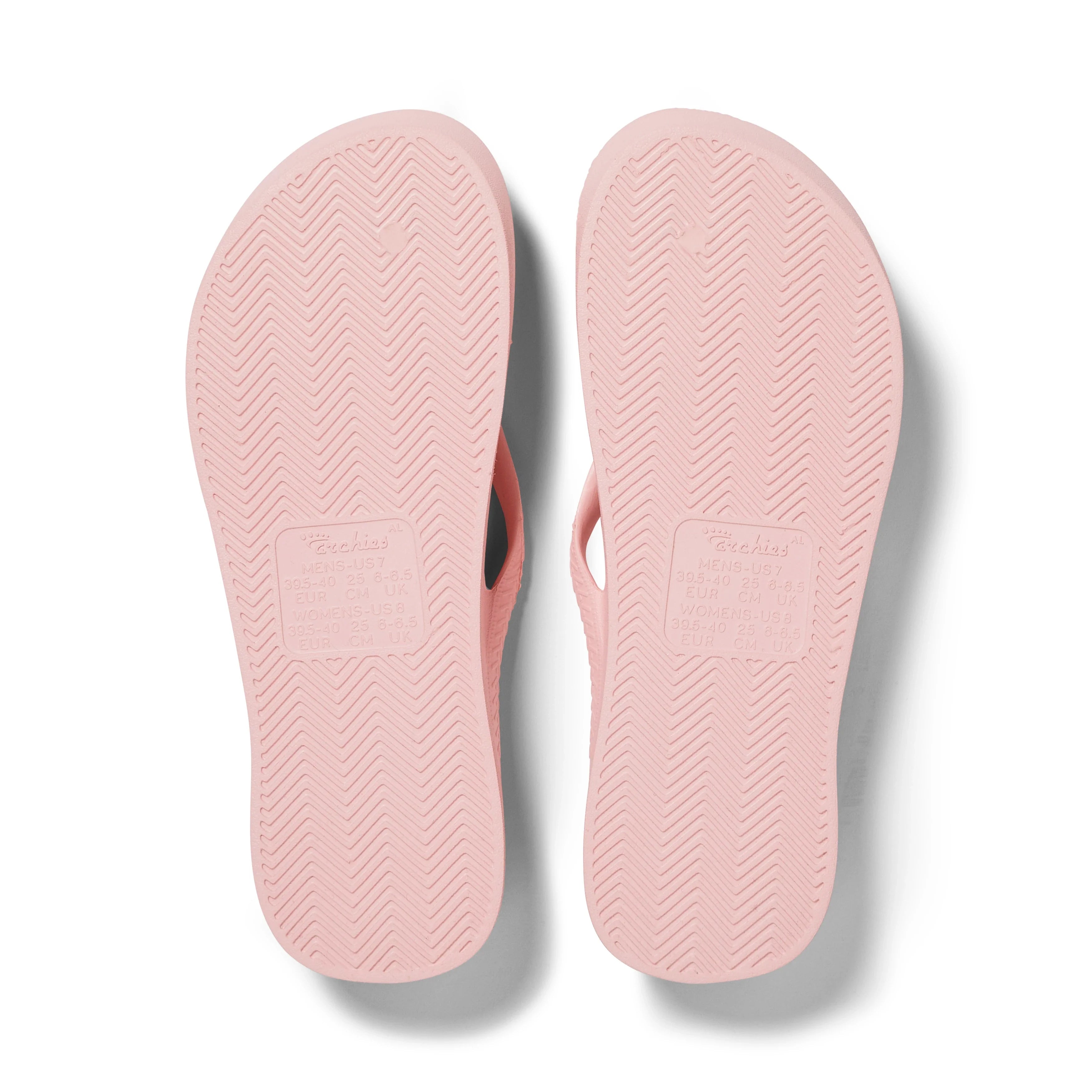 Arch Support Flip Flops - Classic - Pink - Clean Look Slides