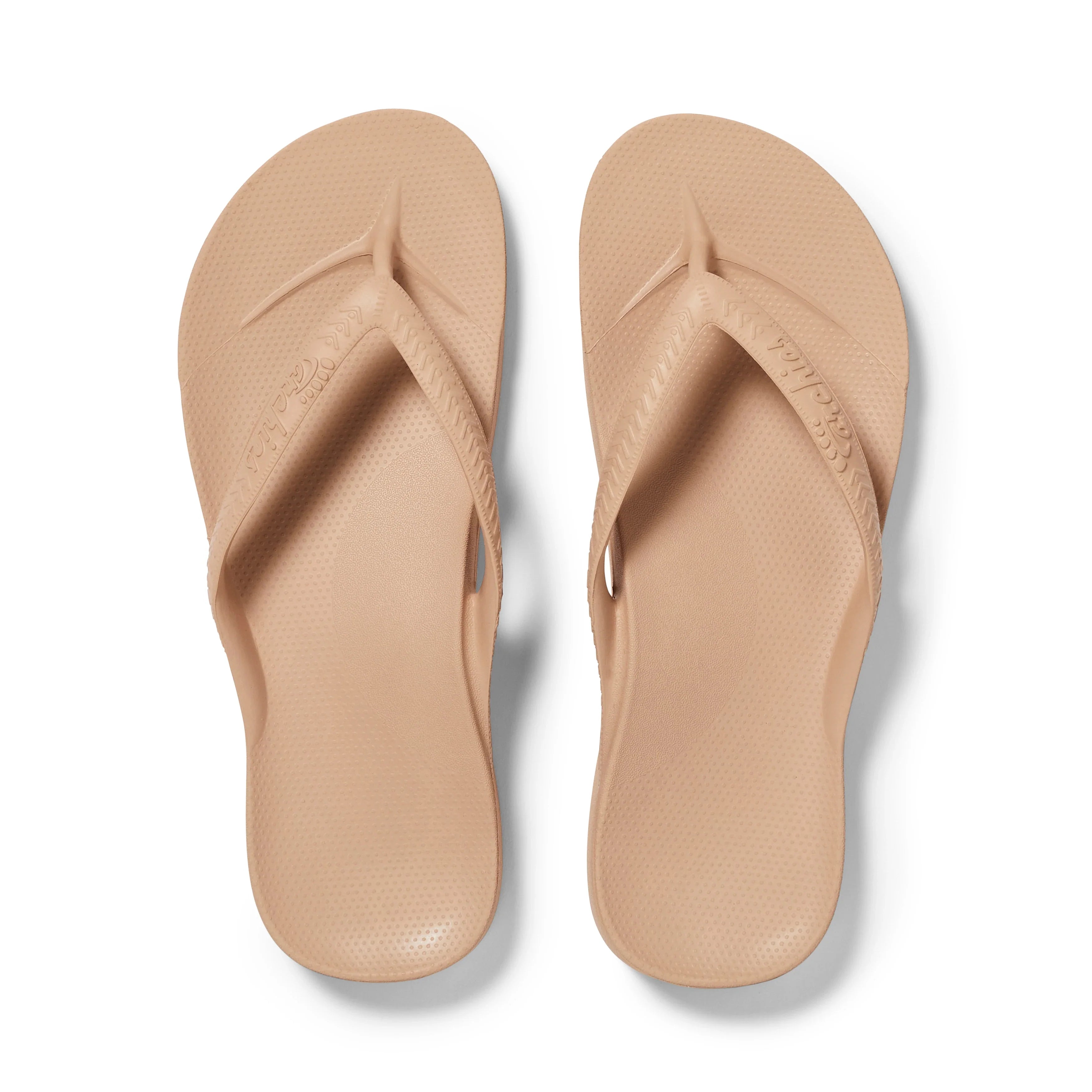 Arch Support Flip Flops - Classic - Tan - Daily Flexible Sandals