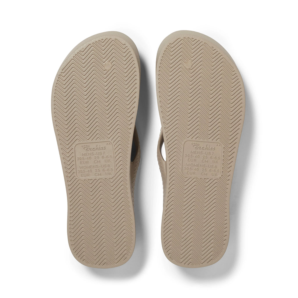 Arch Support Flip Flops - Classic - Taupe - Walk Ready Casual Sandals