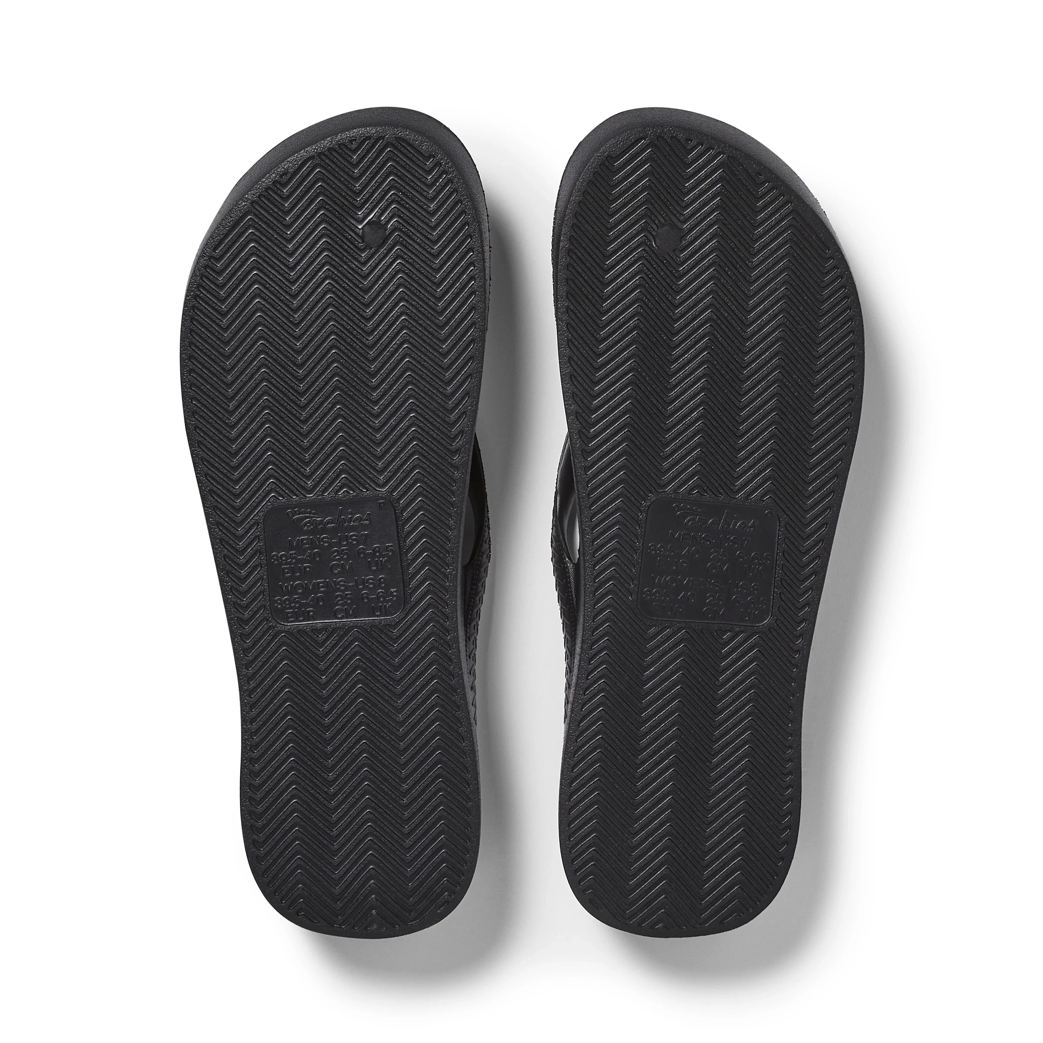Arch Support Flip Flops - Classic - Black - Everyday Cushion Slides