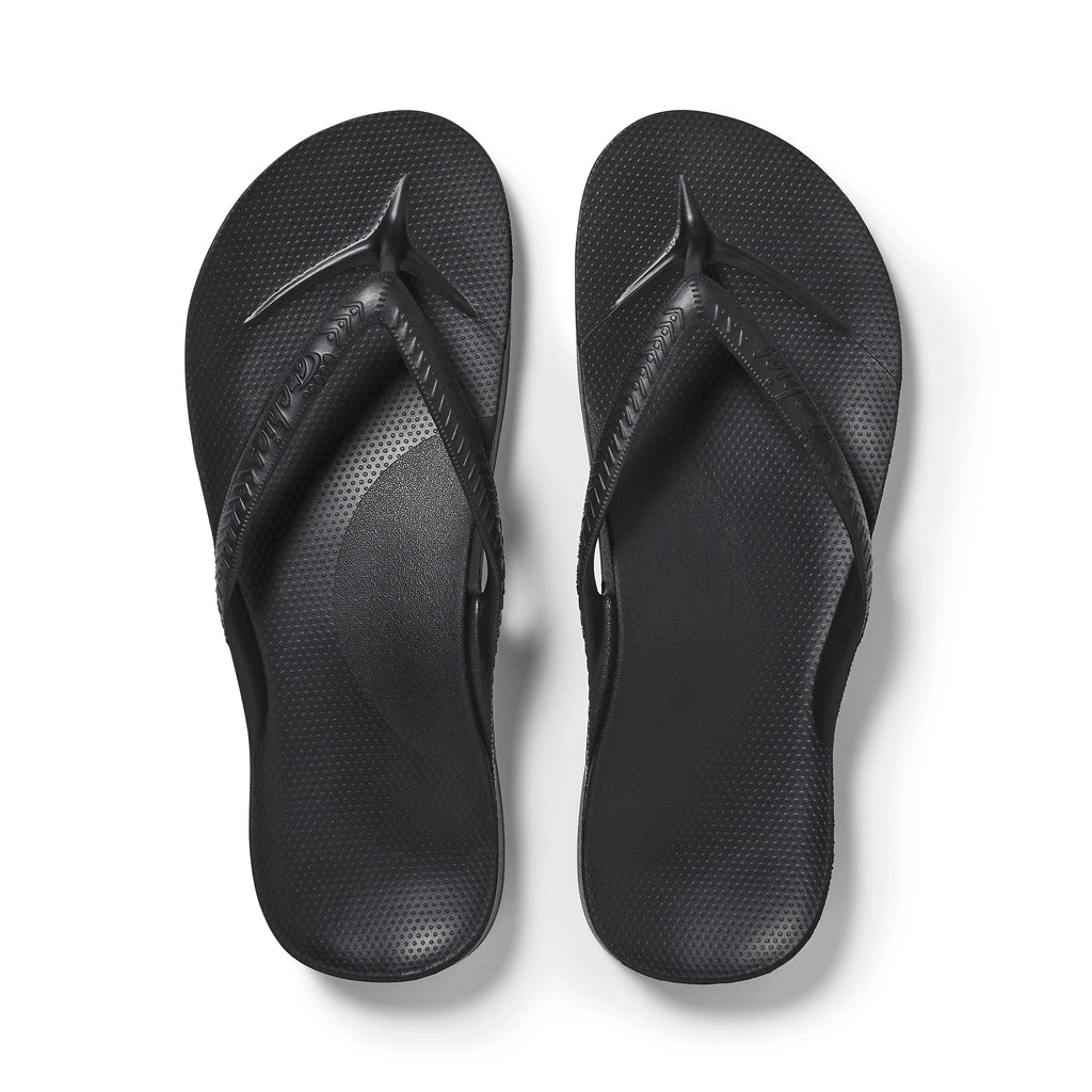 Arch Support Flip Flops - Classic - Black - Everyday Cushion Slides