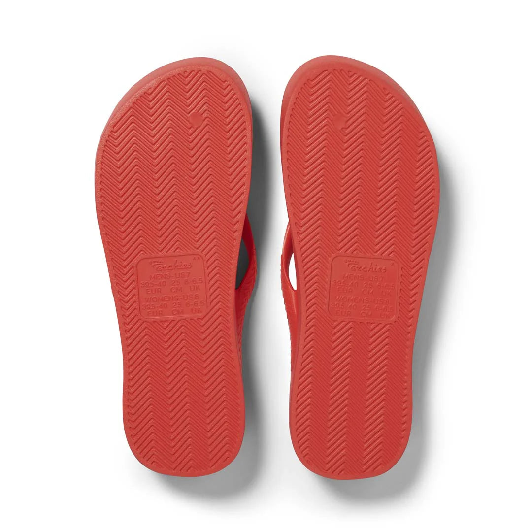 Arch Support Flip Flops - Classic - Coral - Simple Contour Sandals