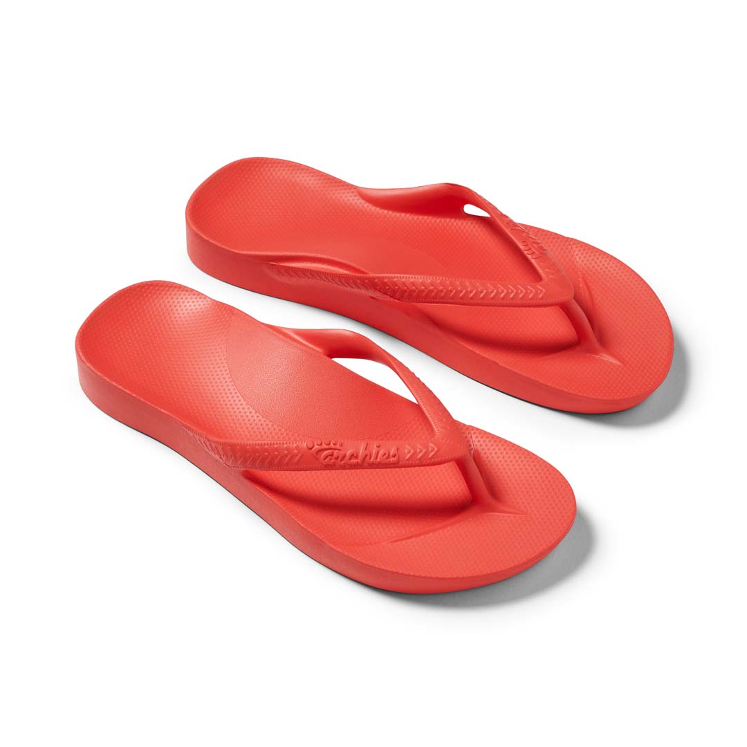 Arch Support Flip Flops - Classic - Coral - Simple Contour Sandals