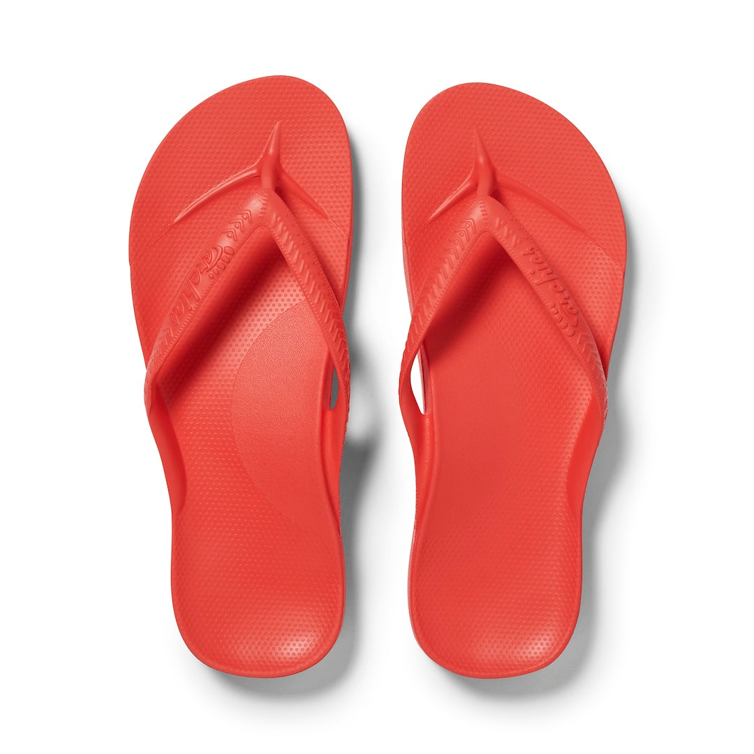 Arch Support Flip Flops - Classic - Coral - Simple Contour Sandals