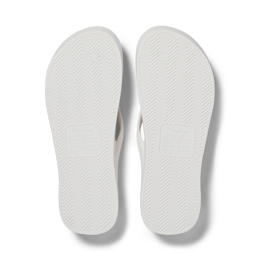 Arch Support Flip Flops - Classic - White - Fresh Contour Sandals