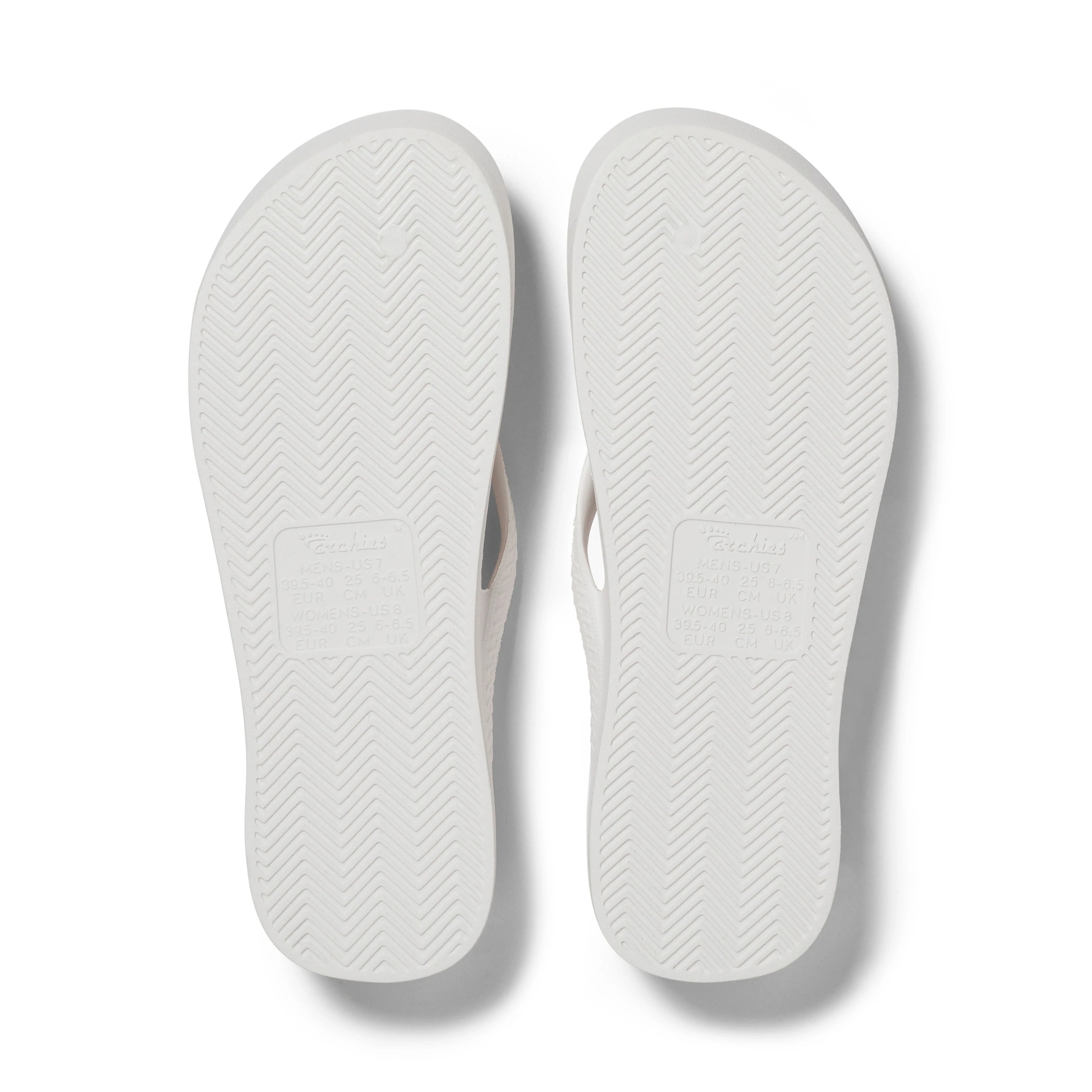 Arch Support Flip Flops - Classic - White - Fresh Contour Sandals