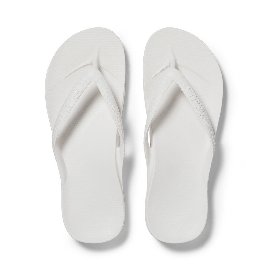 Arch Support Flip Flops - Classic - White - Fresh Contour Sandals