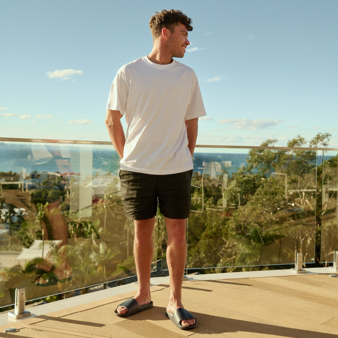 Arch Support Slides - Classic - Black - Easy Wear Weekend Slides