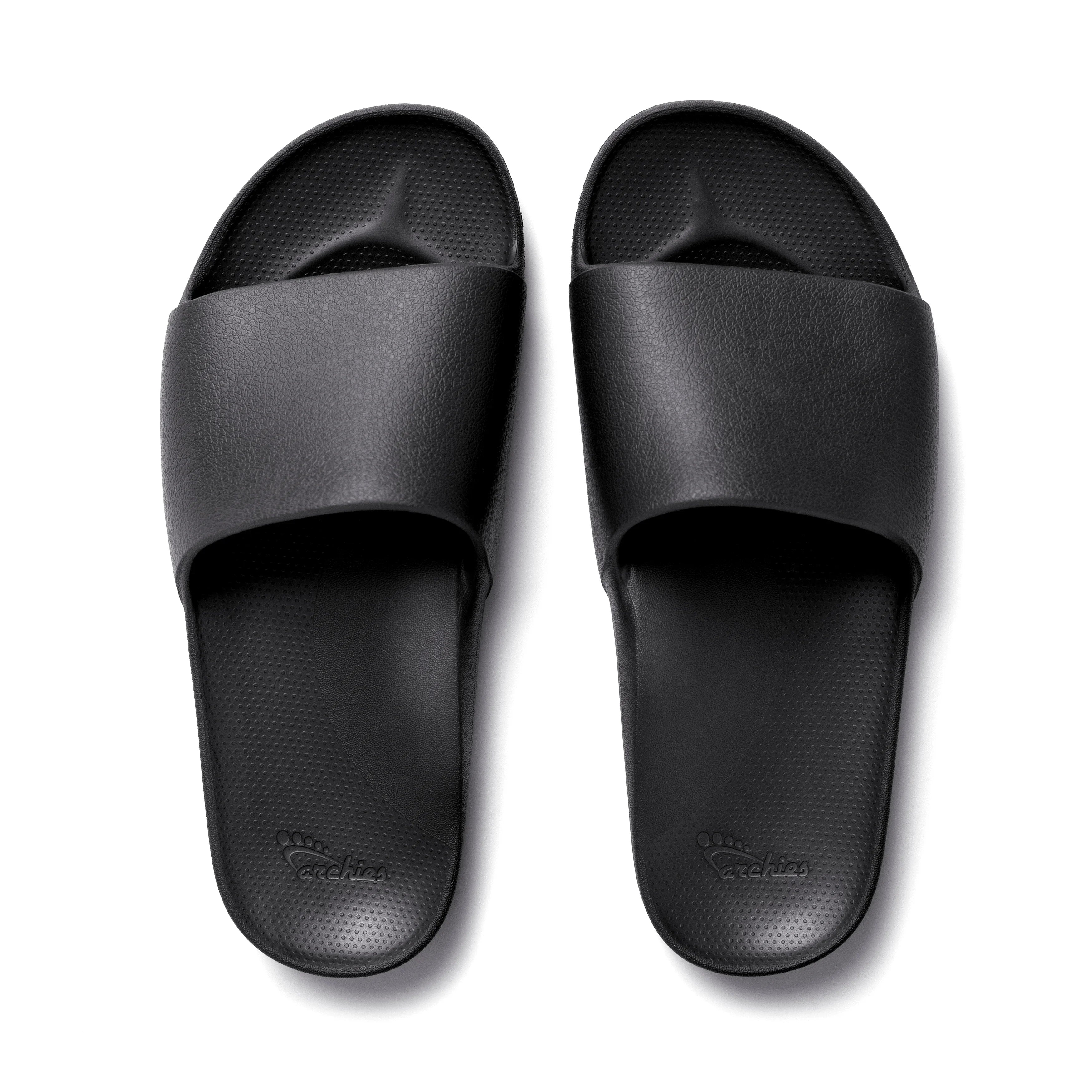 Arch Support Slides - Classic - Black - Easy Wear Weekend Slides