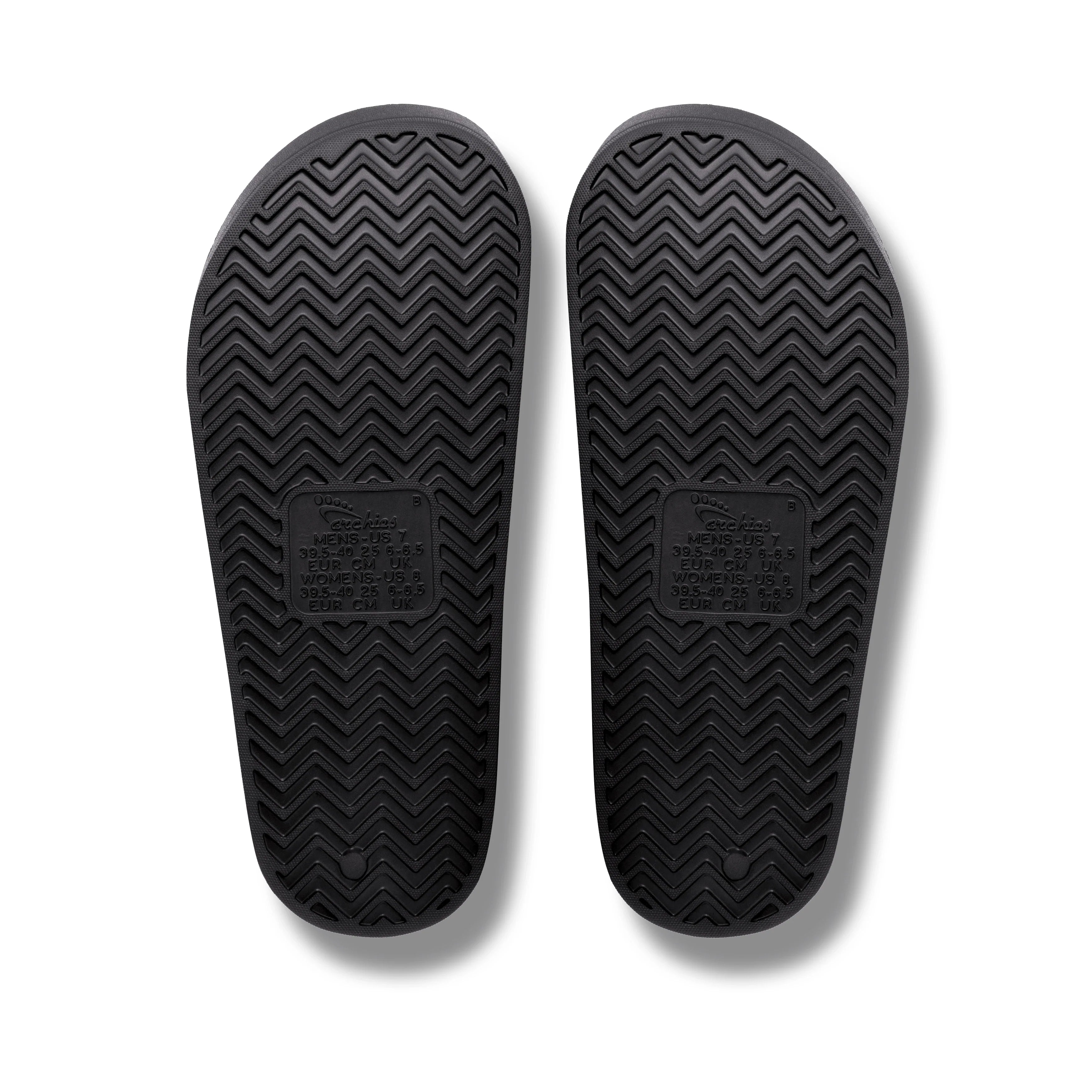 Arch Support Slides - Classic - Black - Easy Wear Weekend Slides