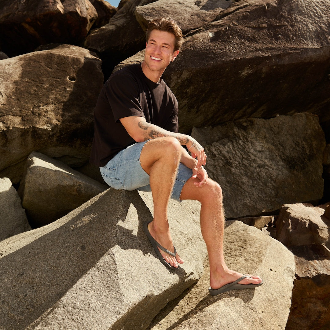 Arch Support Flip Flops - Classic - Charcoal - Summer Easy Fit Slides
