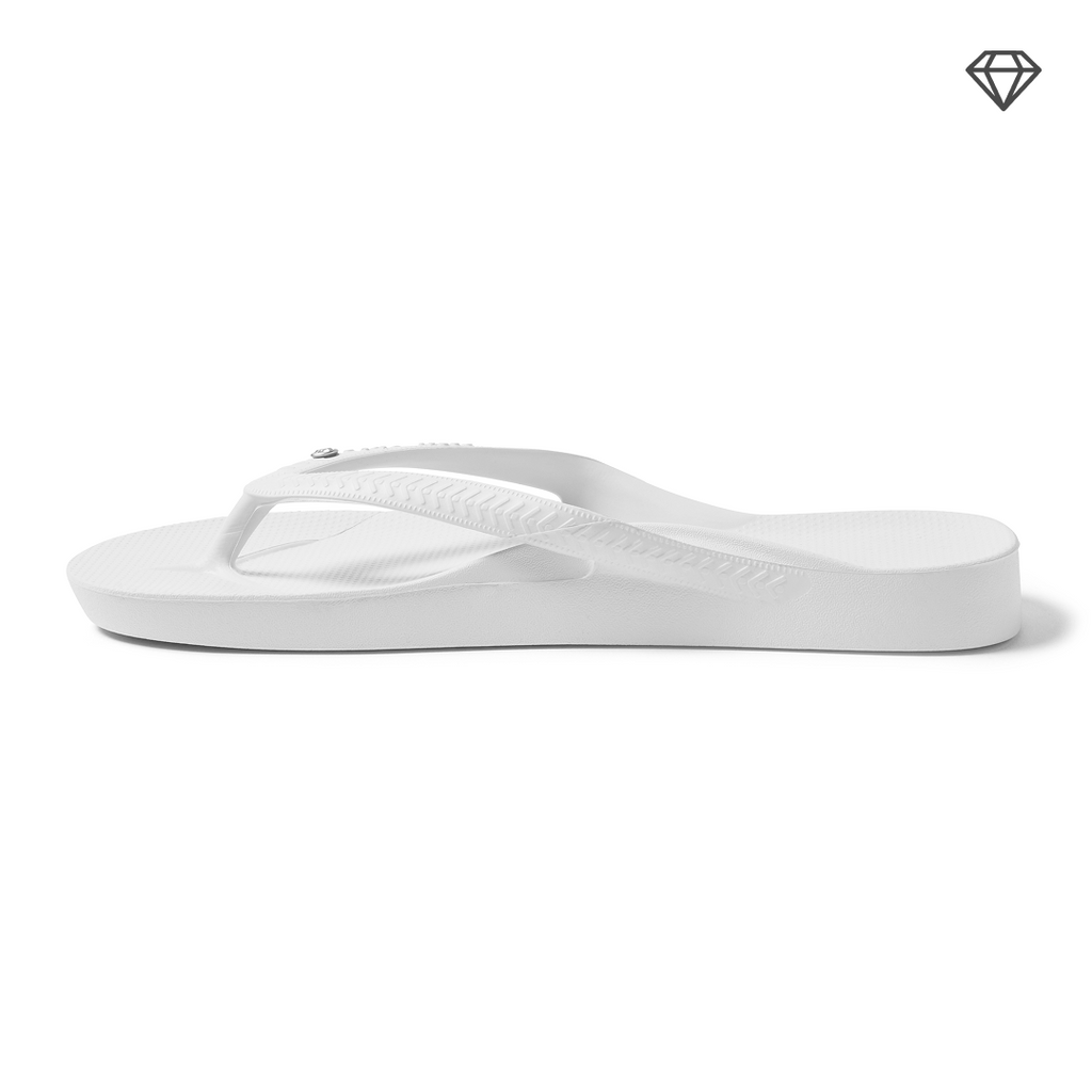 Arch Support Flip Flops - Classic - Crystal White - Pool Ready Beach Sandals