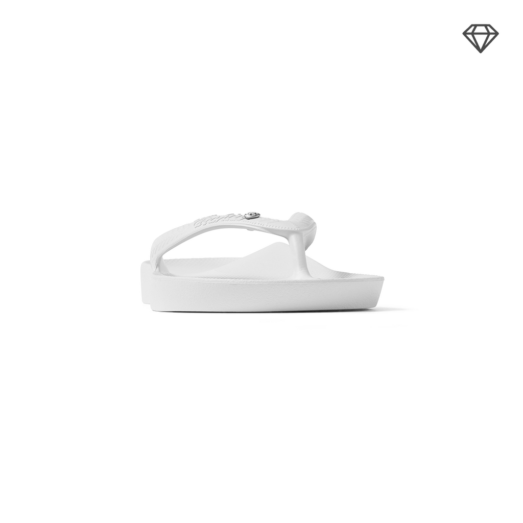 Arch Support Flip Flops - Classic - Crystal White - Pool Ready Beach Sandals
