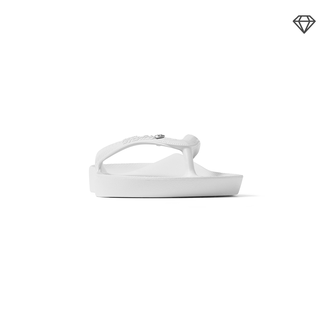 Arch Support Flip Flops - Classic - Crystal White - Pool Ready Beach Sandals