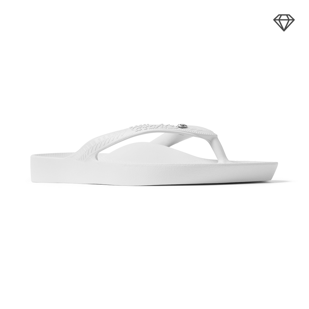 Arch Support Flip Flops - Classic - Crystal White - Pool Ready Beach Sandals