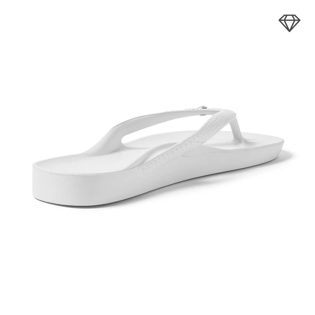 Arch Support Flip Flops - Classic - Crystal White - Pool Ready Beach Sandals