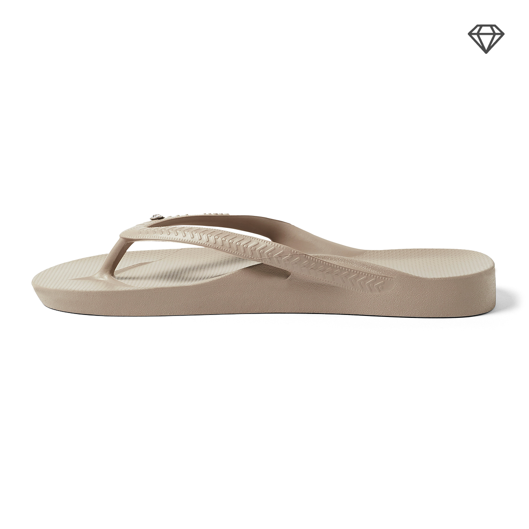 Arch Support Flip Flops - Classic - Crystal Taupe - Simple Support Slides