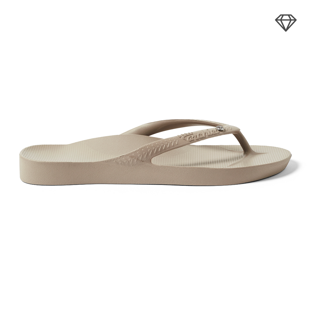Arch Support Flip Flops - Classic - Crystal Taupe - Simple Support Slides