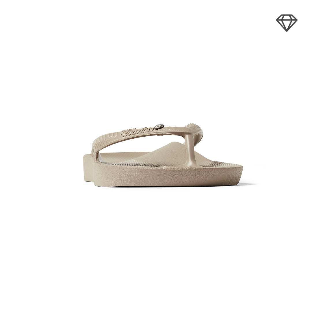 Arch Support Flip Flops - Classic - Crystal Taupe - Simple Support Slides
