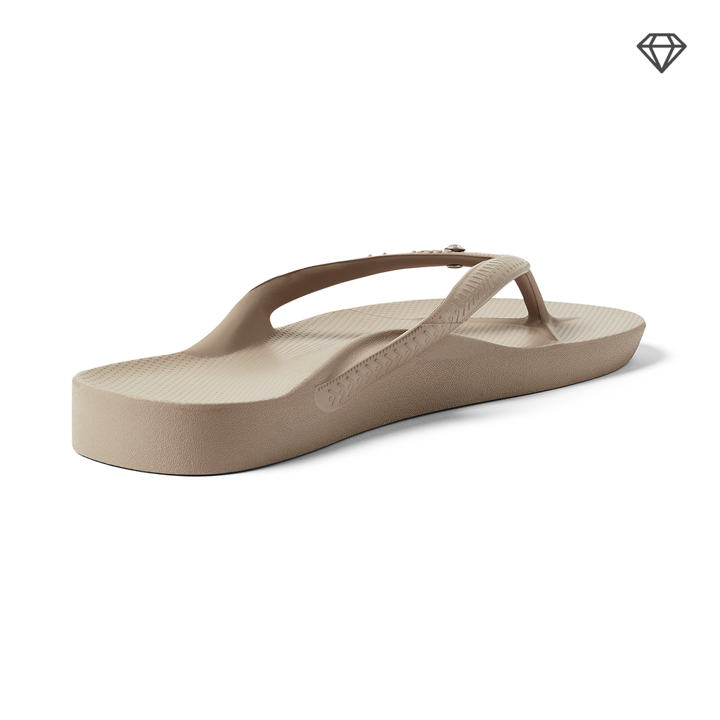 Arch Support Flip Flops - Classic - Crystal Taupe - Simple Support Slides