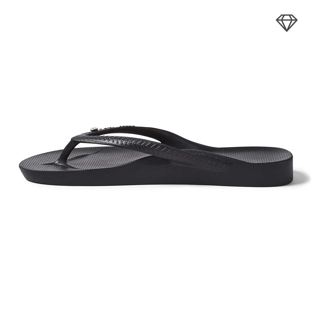 Arch Support Flip Flops - Classic - Crystal Black - Supportive Casual Sandals