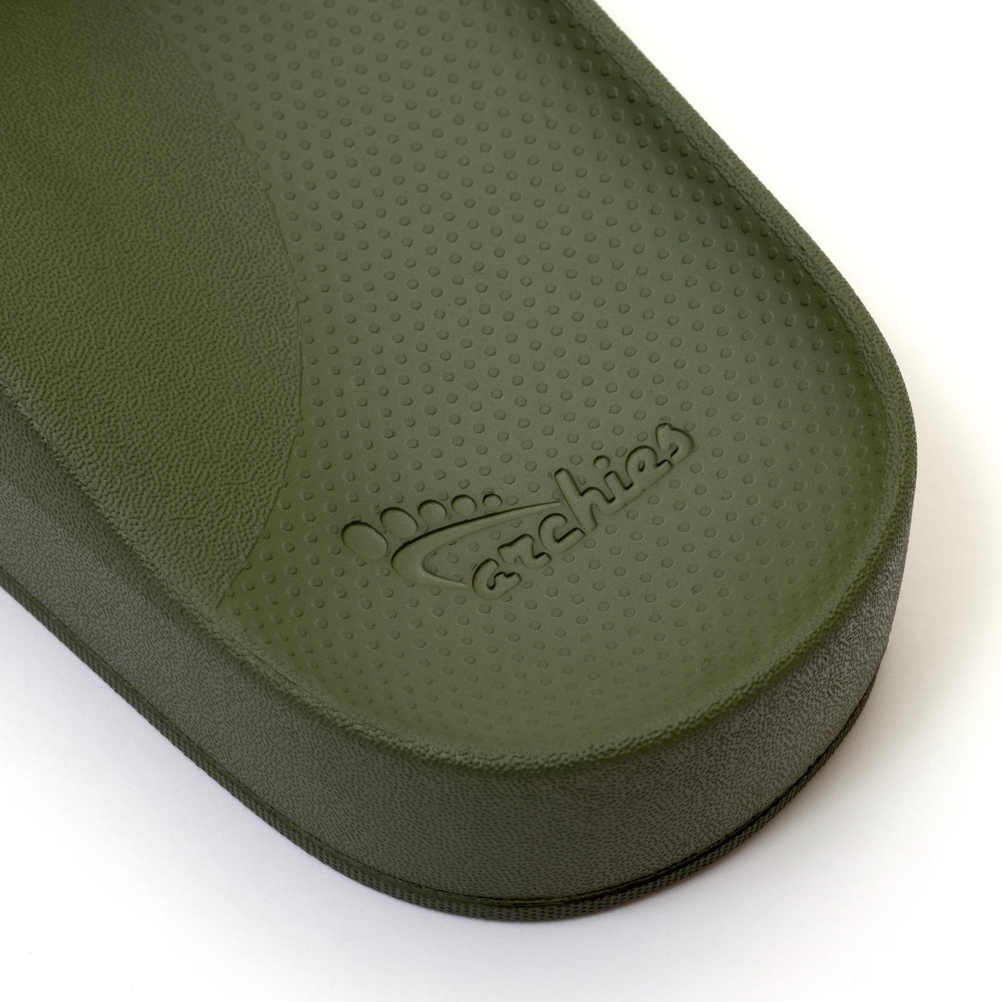 Arch Support Slides - Classic - Olive - Clean Look Travel Sandals