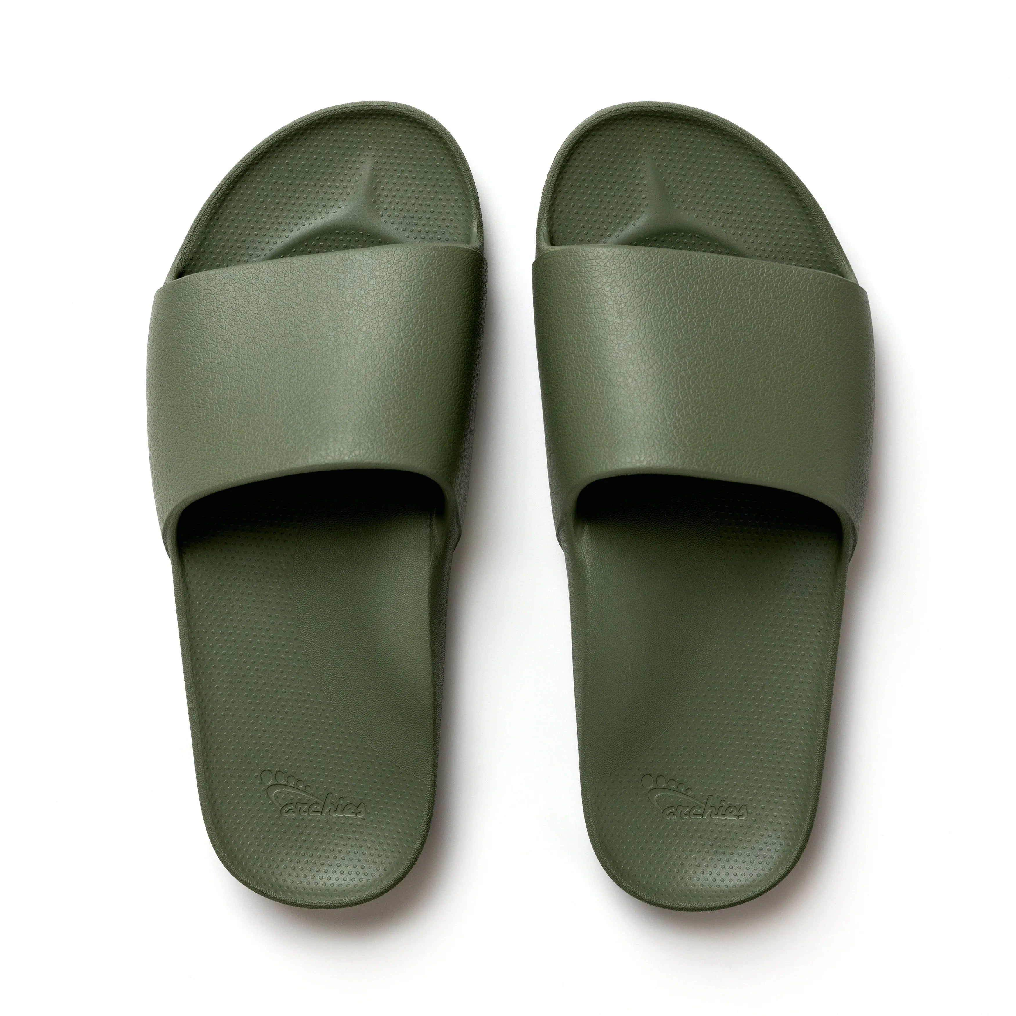 Arch Support Slides - Classic - Olive - Clean Look Travel Sandals
