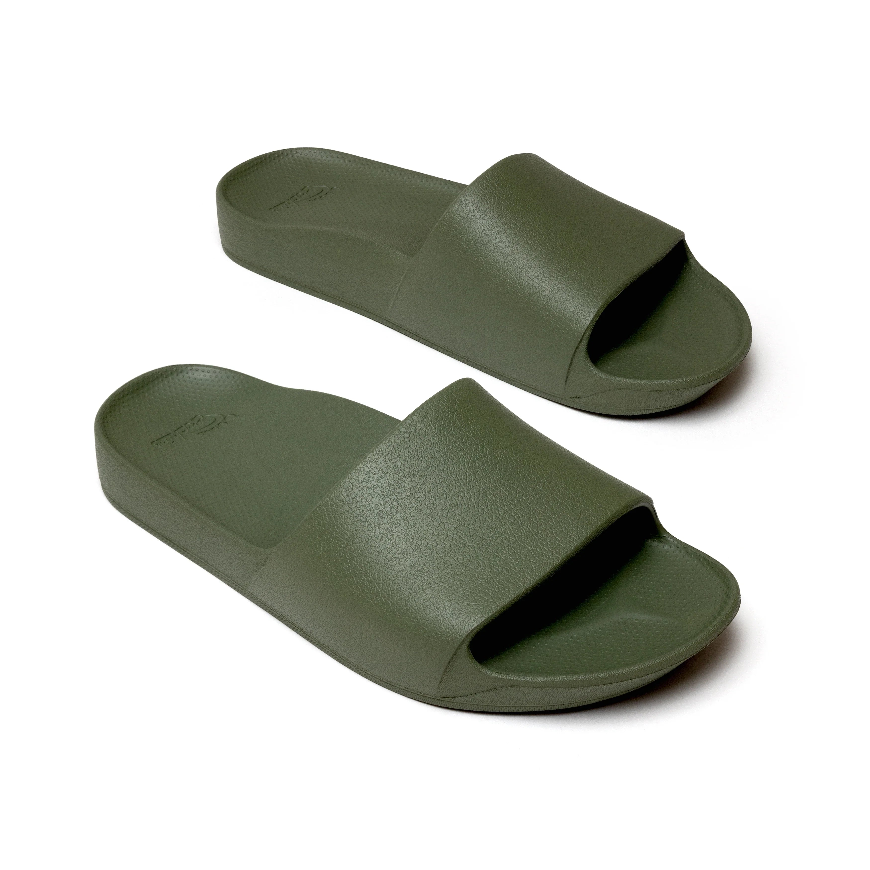 Arch Support Slides - Classic - Olive - Clean Look Travel Sandals