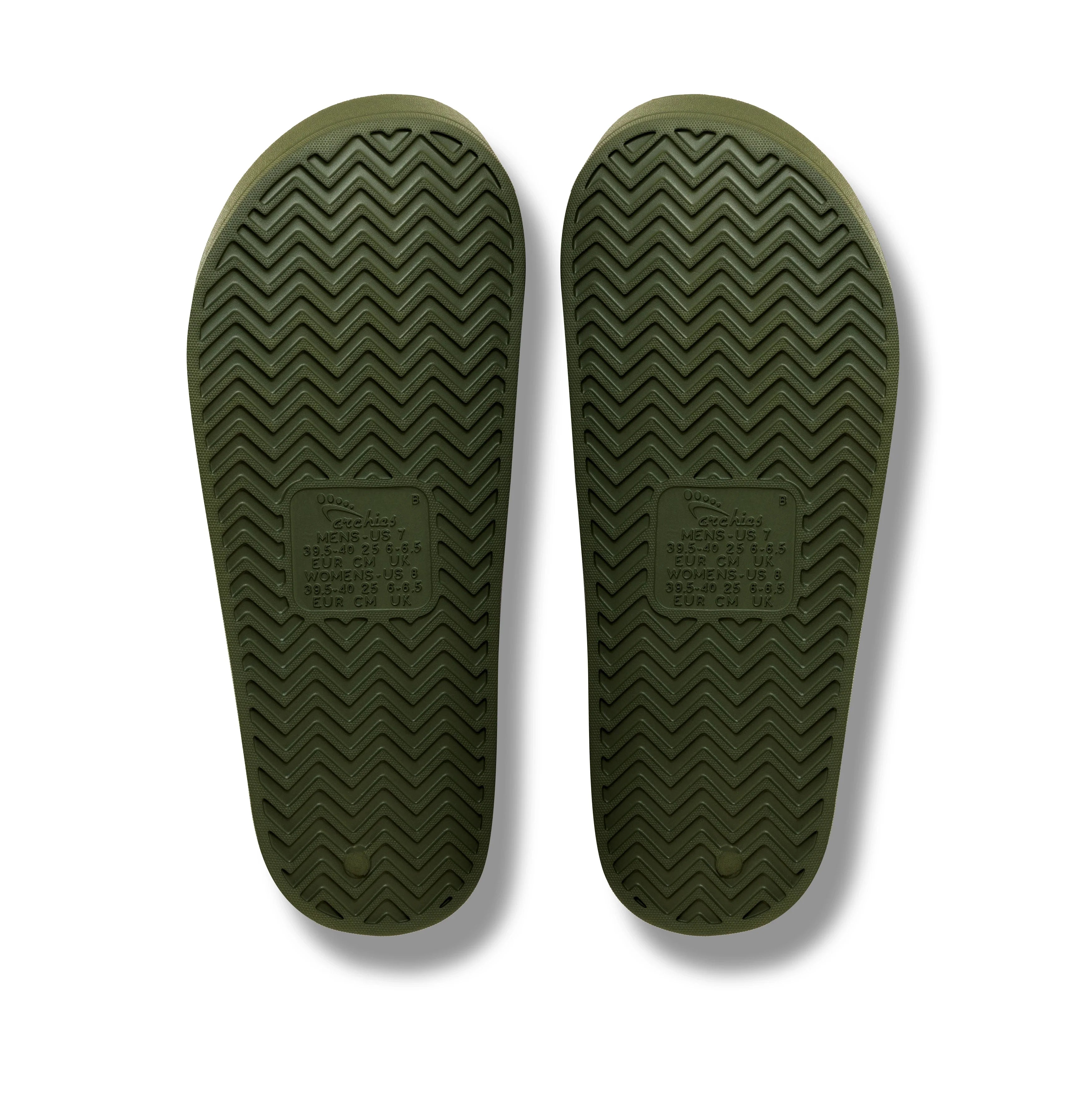 Arch Support Slides - Classic - Olive - Clean Look Travel Sandals